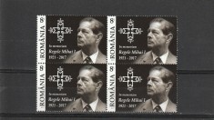 Romania ,in memoria Regele Mihai I ,bloc de 4 , nr lista 2173.