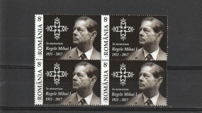 Romania ,in memoria Regele Mihai I ,bloc de 4 , nr lista 2173. foto