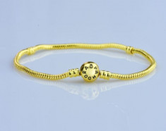 Bratara PANDORA gold 20 21 cm + talisman charm INIMA cadou foto