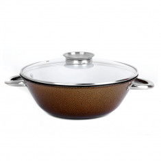 Tigaie wok din fonta cu suport si capac 30 CM PH 15428 32 foto