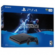 Consola SONY PlayStation 4 Slim (PS4 Slim) 1 TB, negru + Star Wars Battlefront II foto