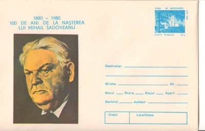 IP 9974 INTREG POSTAL -100 ANI NASTEREA LUI MIHAIL SADOVEANU foto