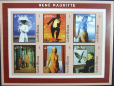 GUINE-BISSAU - PICTURA RENE MAGRITTE, 2001, 1 M/SH , NED., NEOBLIT. - G BIS 220 foto