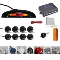 Senzori parcare afisaj display LED avertizare sonora fata spate set kit 8