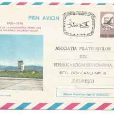 (No2) plic aerofilie- zbor omagial -BAIA MARE- BUCURESTI 1976