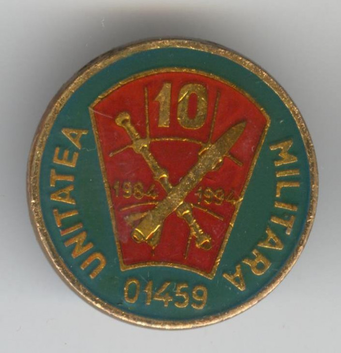 ARTILERIE ANTIAERIANA 1984 -1994 - Insigna email MILITARA