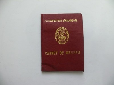 Carnet membru UTC, 1986 foto