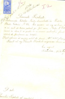 Z358 DOCUMENT VECHI-CERERE SCUTIRE TAXE SCOLARE PENTRU NEATU T. OCTAVIAN 1928 foto