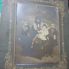 Fotografie f.Veche Pe Suport De Carton,anii 1900,originala,superba,T.GRATUIT