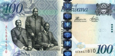 Botswana 100 Pula 2012 - P 33 UNC !!! foto