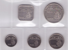 Aruba - set 5 monede diferite: 5, 10, 25, 50c, 1Fl foto
