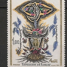 Franta 1966 - TAPISERIE DE LURCAT, timbru nestampilat, A1