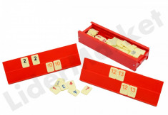 Set Joc Rummy Remi din plastic - piese din os foto