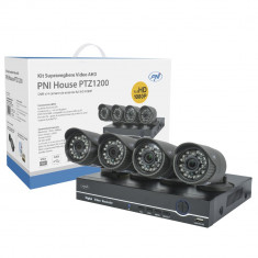 Aproape nou: Kit supraveghere video AHD PNI House PTZ1200 Full HD - NVR si 4 camere foto