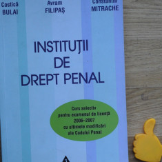 Institutii de drept penal curs selectiv pentru examenul de licenta Costica Bulai