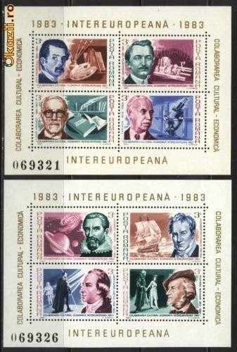 Romania 1983 - EUROPA, PERSONALITATI, 2 blocuri de 4 MNH, A7