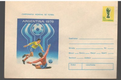 IP 10012 INTREG POSTAL - CAMPIONATUL MONDIAL DE FOTBAL (ALBASTRU) foto