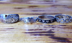 4 inele argint valentines day vechi foto