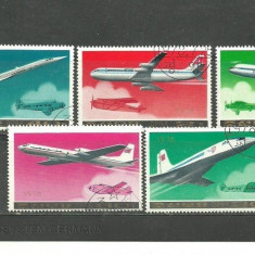 KOREA 1978 - AVIOANE TRANSPORT PASAGERI, serie stampilata, A3