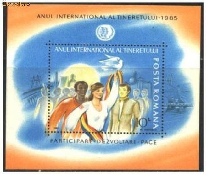 Romania 1985 - ANUL TINERETULUI colita nestampilata, AC7