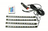 Kit interior LED 12 SMD RGB cu telecomanda - 4 x 22cm Cod :BO1222RGB, Universal