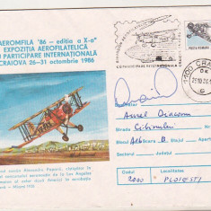 bnk fil Plic ocazional Aeromfila `86 - Dumitru Prunariu - autograf original