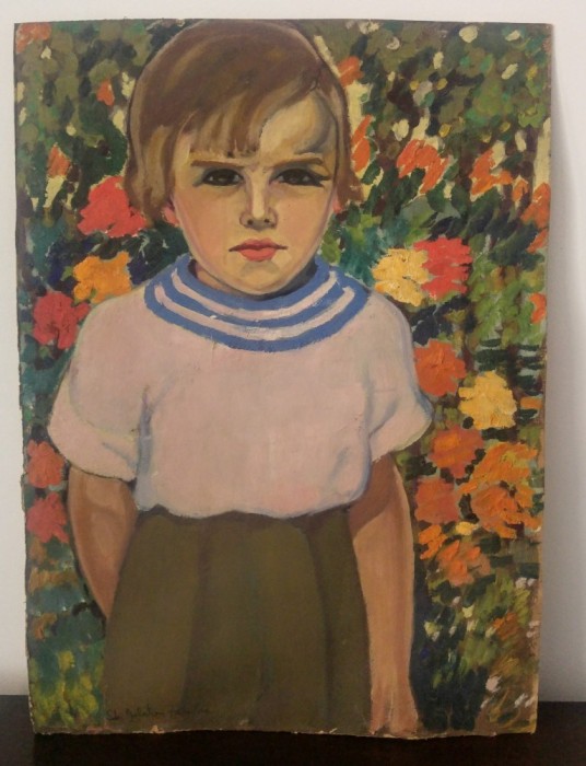 Portret de copil// Luky Galaction Zambra, ulei pe carton