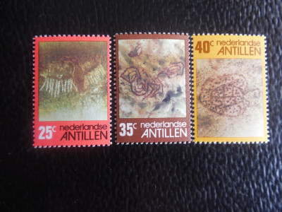 Serie timbre pictura fauna nestampilate Antilele Olandeze timbre arta picturi foto