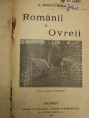 ROMANII SI OVREII - G. BOGDAN DUICA,1913 foto