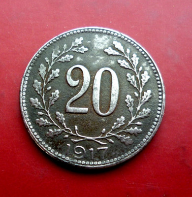 Moneda 20 hellers 1917 foto