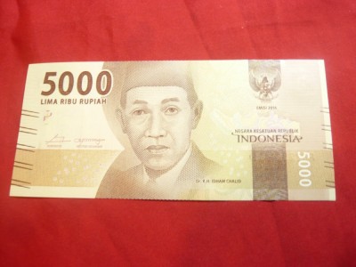 Bancnota 5000 rupii Indonezia , 2016 cal. NC foto