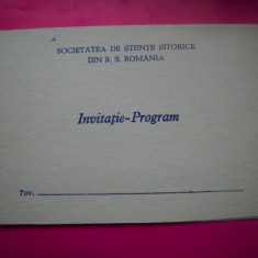 HOPCT DOCUMENT VECHI NR 280 AX INVITATIE SOC. STIINTE ISTORICE BUCURESTI 1970