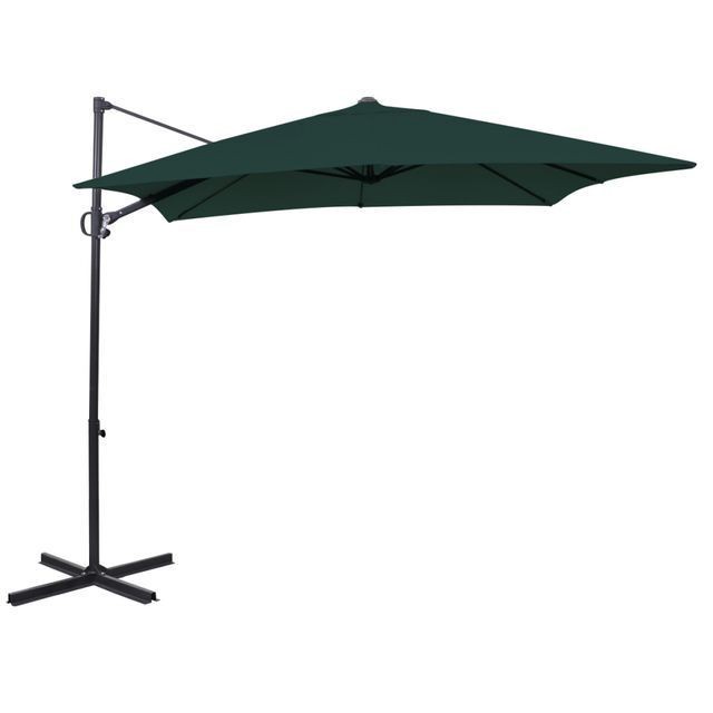 Umbrelă de soare cantilever pătrată, aluminiu, 2,5x2,5m, verde foto mare Umbrelă de soare cantilever pătrată, aluminiu, 2,5x2,5m, verde foto mare