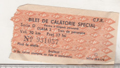 bnk div CFR - bilet de calatorie special 1990 foto