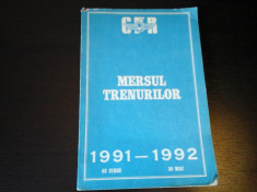 Mersul trenurilor de calatori - 2 iunie 1991 - 30 mai 1992, 269 pag, harta foto