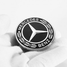 Emblema / Logo / Sigla / Insigna MERCEDES BENZ - Pentru Capota - Negru foto