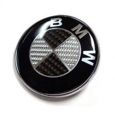Emblema / Logo / Sigla BMW Cu 2 Pini - 74mm Cu Fibra De Carbon foto