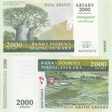 Bancnota Madagascar 2000 Ariary 2007 Comemorativa UNC Africa