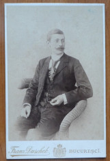 Fotografie pe carton gros ; Foto Duschek , Bucuresti , de secol 19 , mare foto