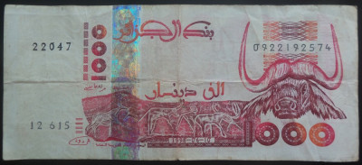 Bancnota EXOTICA 1000 DINARI - ALGERIA, anul 1998 *cod 46 foto