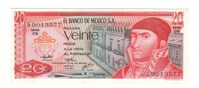 SV * Mexic 20 PESOS 1976 * UNC foto