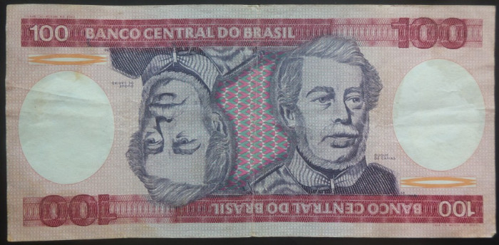 Bancnota 100 CRUZEIROS - BRAZILIA, anul 1984 *cod 423