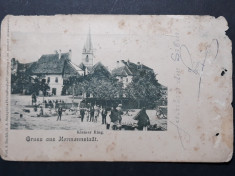 SIBIU - PIATA MICA - KLEINER RING - ANIMATIE - INCEPUT DE 1900 foto