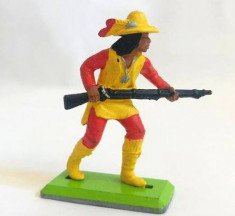 Figurina cawboy Britains Ltd 1971, deetail, Made in England, Baza de metal foto