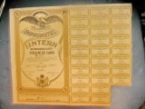 5614A-Actiuni vechi Romania-Imprumutul Intern-Titlu 1000 lei 1935. Stare foarte buna cu 28 cupoane.