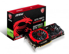 Placa video MSI NVIDIA GTX 980TI GAMING 6G, GTX980TI, PCI-E, 6144MB GDDR5, 384bit, 1000/1279MHz, 7010/7096MHz, DVI, HDMI, 3*DP, FAN bulk foto