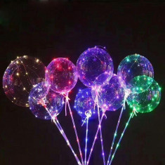 Balon Bobo LED multicolor, 3 moduri iluminare, rotund, 40 cm foto