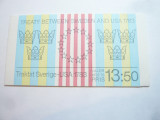 Carnet prezentare Filatelica Suedia1983 -200 Ani SUA, 5 val.