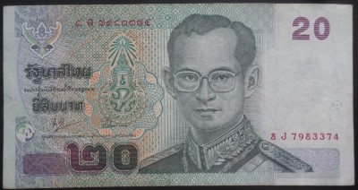 Bancnota exotica 20 BAHT - THAILANDA, anul 199? * cod 221 foto