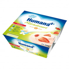 Iaurt Humana cu gust de capsuni de la 8 luni 4x100 g foto
